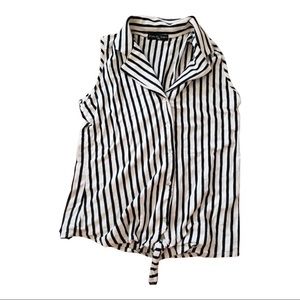 Striped sleeveless blouse